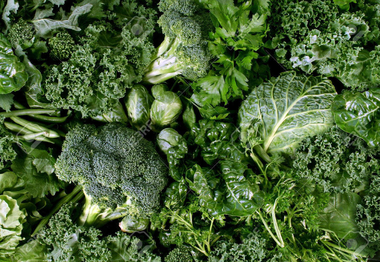 22215797-Green-vegetables-and-dark-leafy-food-background-as-a-healthy-eating-concept-of-fresh-garden-produce--Stock-Photo
